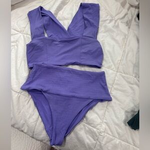 l*space Amythyst Ribbed High-Waist Bikini Set